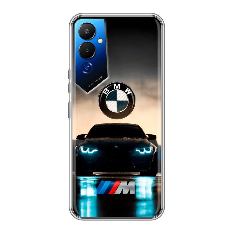 Силиконовый чехол на Tecno Pova 4 с принтом БМВ BMW Силиконовый чехол на Tecno Pova 4 с принтом БМВ BMW