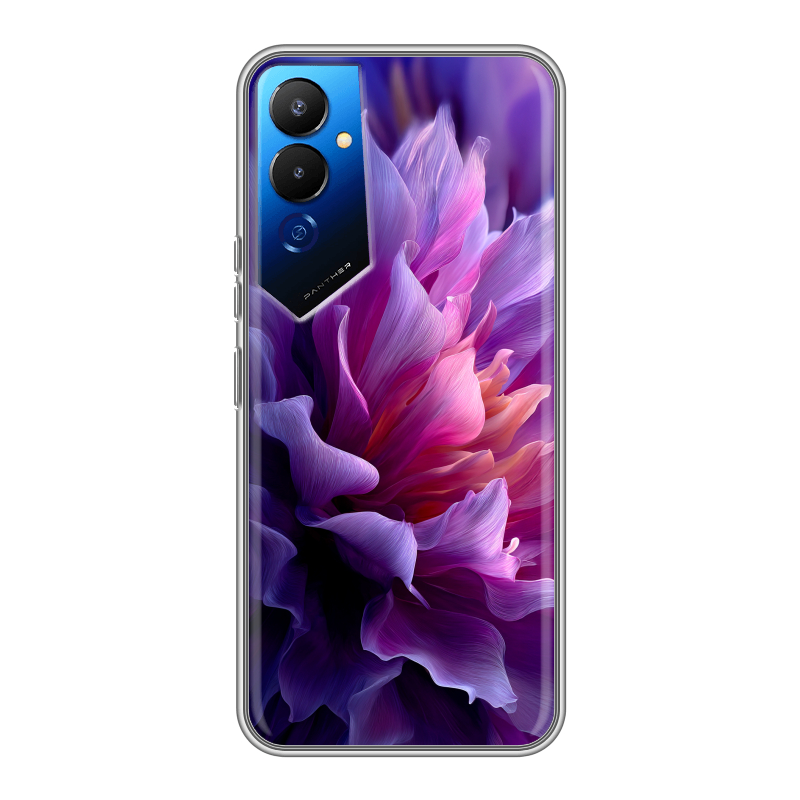 Силиконовый чехол на Tecno Pova 4 с принтом женский цветы Силиконовый чехол на Tecno Pova 4 с принтом женский цветы