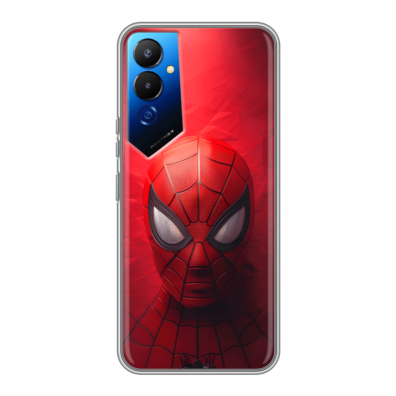 Силиконовый чехол на Tecno Pova 4 с принтом Spiderman Человек паук Силиконовый чехол на Tecno Pova 4 с принтом Spiderman Человек паук