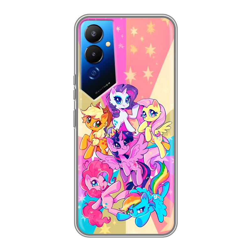 Силиконовый чехол на Tecno Pova 4 с принтом My little pony Дружба чудо Силиконовый чехол на Tecno Pova 4 с принтом My little pony Дружба чудо