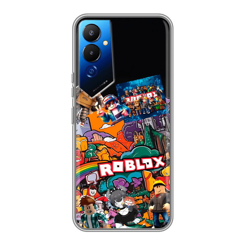 Силиконовый чехол на Tecno Pova 4 с принтом Roblox Роблокс Силиконовый чехол на Tecno Pova 4 с принтом Roblox Роблокс