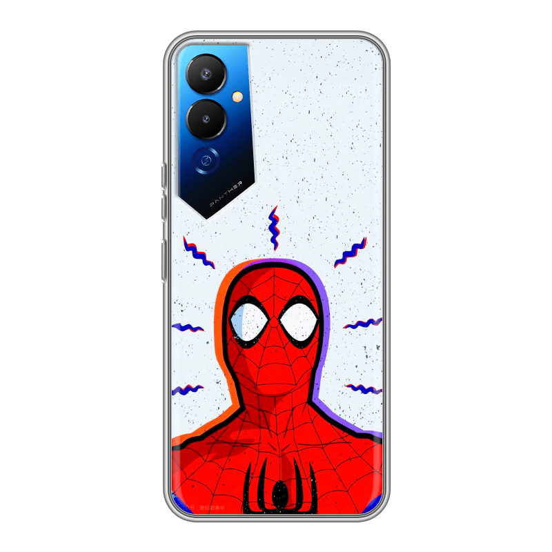 Силиконовый чехол на Tecno Pova 4 с принтом Spiderman Человек паук Силиконовый чехол на Tecno Pova 4 с принтом Spiderman Человек паук