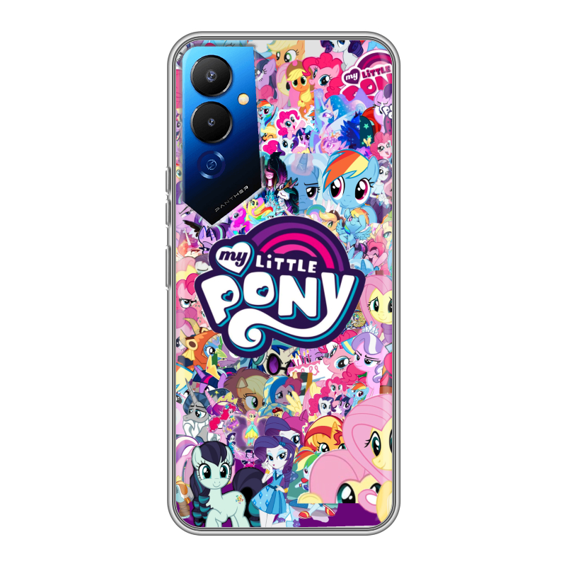 Силиконовый чехол на Tecno Pova 4 с принтом My little pony Дружба чудо Силиконовый чехол на Tecno Pova 4 с принтом My little pony Дружба чудо