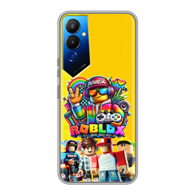 Силиконовый чехол на Tecno Pova 4 с принтом Roblox Роблокс Силиконовый чехол на Tecno Pova 4 с принтом Roblox Роблокс