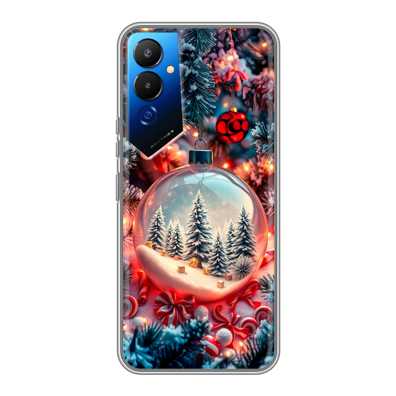 Силиконовый чехол на Tecno Pova 4 с принтом Новый год Силиконовый чехол на Tecno Pova 4 с принтом Новый год