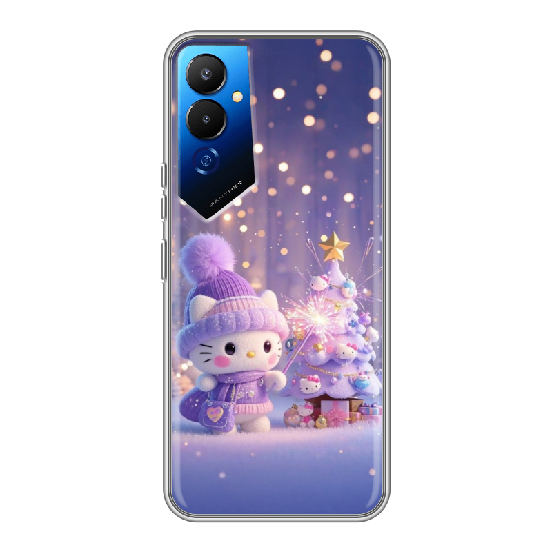 Силиконовый чехол на Tecno Pova 4 с принтом Новый год Силиконовый чехол на Tecno Pova 4 с принтом Новый год