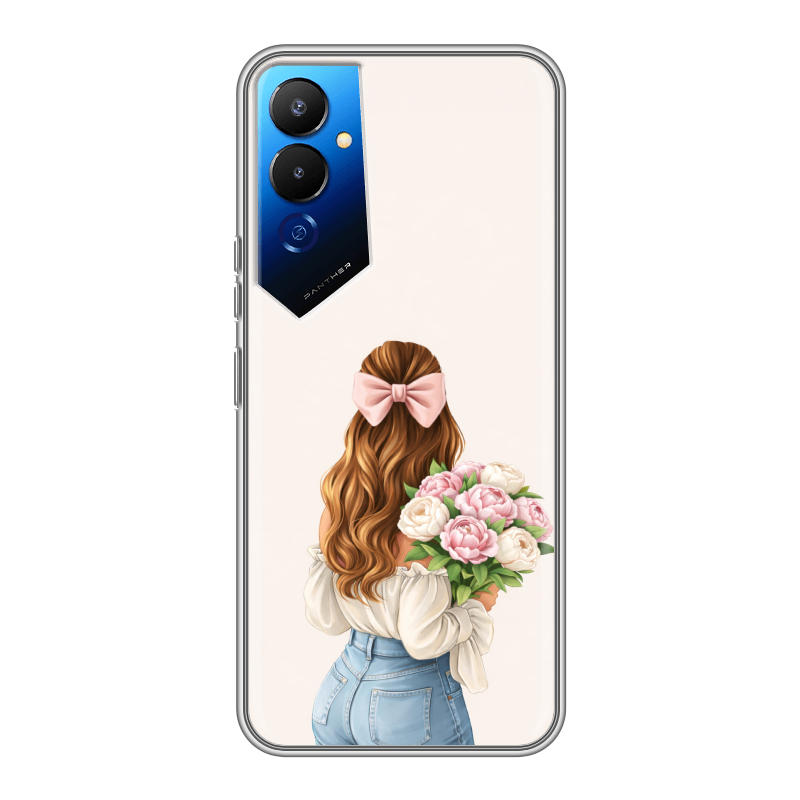 Силиконовый чехол на Tecno Pova 4 с принтом женский Силиконовый чехол на Tecno Pova 4 с принтом женский