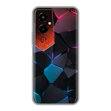 Силиконовый чехол на Tecno Pova 4 Pro с принтом Геометрия неона