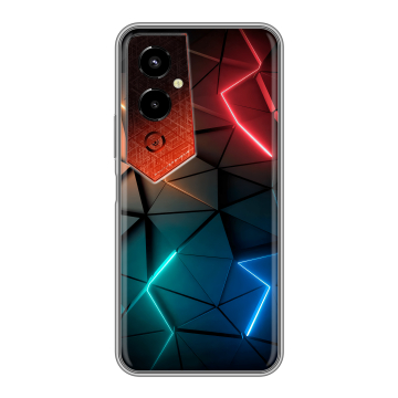 Силиконовый чехол на Tecno Pova 4 Pro с принтом Абстракция неон