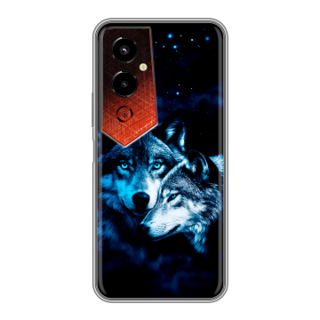 Силиконовый чехол на Tecno Pova 4 Pro с принтом Волки