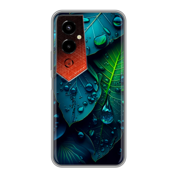 Силиконовый чехол на Tecno Pova 4 Pro с принтом Листья