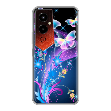 Силиконовый чехол на Tecno Pova 4 Pro с принтом Бабочки Силиконовый чехол на Tecno Pova 4 Pro с принтом Бабочки