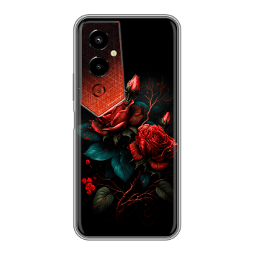 Силиконовый чехол на Tecno Pova 4 Pro с принтом Розы красные Силиконовый чехол на Tecno Pova 4 Pro с принтом Розы красные
