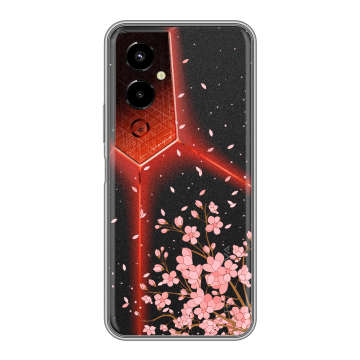 Силиконовый чехол на Tecno Pova 4 Pro с принтом Ветка сакуры