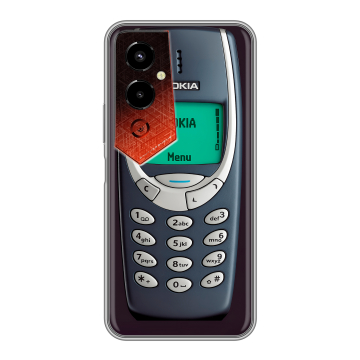 Силиконовый чехол на Tecno Pova 4 Pro с принтом Старый телефон