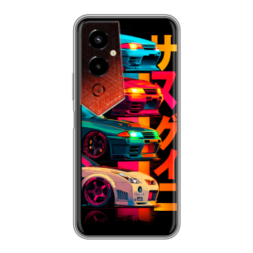 Силиконовый чехол на Tecno Pova 4 Pro с принтом Гоночные машины Силиконовый чехол на Tecno Pova 4 Pro с принтом Гоночные машины