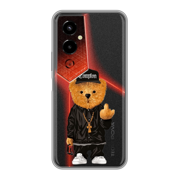 Силиконовый чехол на Tecno Pova 4 Pro с принтом Плюшевый медведь