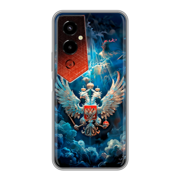 Силиконовый чехол на Tecno Pova 4 Pro с принтом Герб флаг России