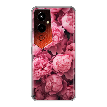 Силиконовый чехол на Tecno Pova 4 Pro с принтом цветы пионы