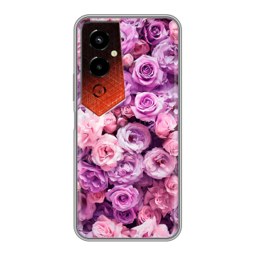 Силиконовый чехол на Tecno Pova 4 Pro с принтом лавандовые розы