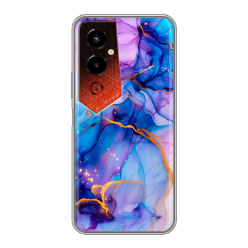 Силиконовый чехол на Tecno Pova 4 Pro с принтом синий мрамор Силиконовый чехол на Tecno Pova 4 Pro с принтом синий мрамор