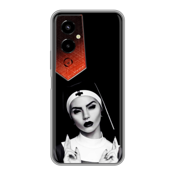 Силиконовый чехол на Tecno Pova 4 Pro с принтом монашка Силиконовый чехол на Tecno Pova 4 Pro с принтом монашка