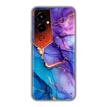 Силиконовый чехол на Tecno Pova 4 Pro с принтом синий мрамор Силиконовый чехол на Tecno Pova 4 Pro с принтом синий мрамор