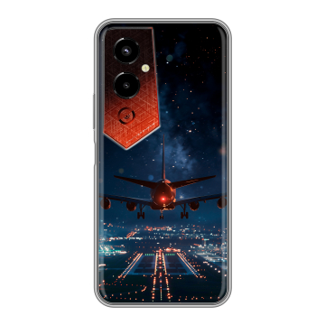 Силиконовый чехол на Tecno Pova 4 Pro с принтом самолет Силиконовый чехол на Tecno Pova 4 Pro с принтом самолет