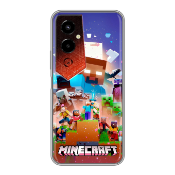 Силиконовый чехол на Tecno Pova 4 Pro с принтом Майнкрафт Minecraft