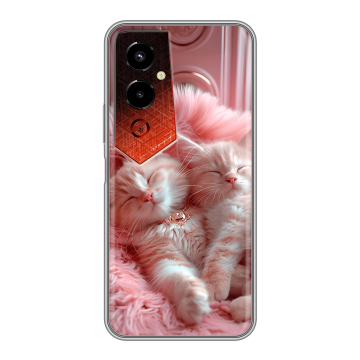 Силиконовый чехол на Tecno Pova 4 Pro с принтом котята котики