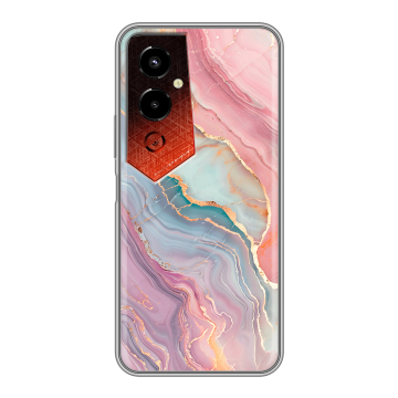 Силиконовый чехол на Tecno Pova 4 Pro с принтом розовый мрамор Силиконовый чехол на Tecno Pova 4 Pro с принтом розовый мрамор