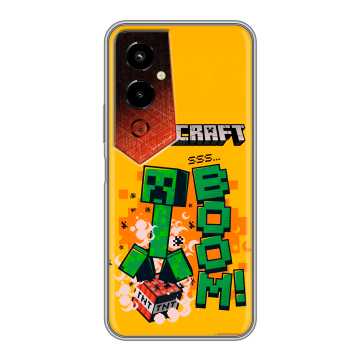 Силиконовый чехол на Tecno Pova 4 Pro с принтом Майнкрафт Minecraft Силиконовый чехол на Tecno Pova 4 Pro с принтом Майнкрафт Minecraft