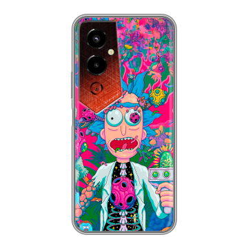 Силиконовый чехол на Tecno Pova 4 Pro с принтом Рик и Морти Rick Morty Силиконовый чехол на Tecno Pova 4 Pro с принтом Рик и Морти Rick Morty
