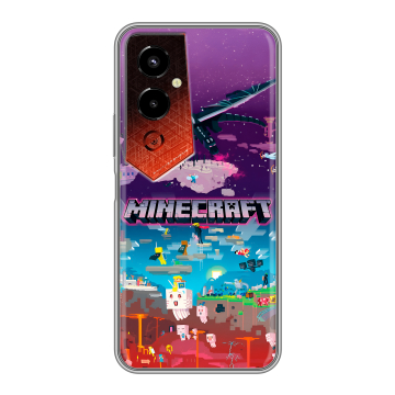 Силиконовый чехол на Tecno Pova 4 Pro с принтом Майнкрафт Minecraft Силиконовый чехол на Tecno Pova 4 Pro с принтом Майнкрафт Minecraft
