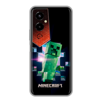 Силиконовый чехол на Tecno Pova 4 Pro с принтом Майнкрафт Minecraft Силиконовый чехол на Tecno Pova 4 Pro с принтом Майнкрафт Minecraft