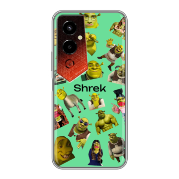 Силиконовый чехол на Tecno Pova 4 Pro с принтом Шрек Shrek