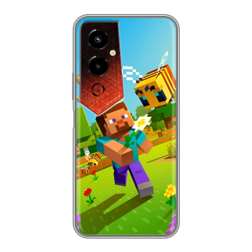 Силиконовый чехол на Tecno Pova 4 Pro с принтом Майнкрафт Minecraft