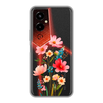 Силиконовый чехол на Tecno Pova 4 Pro с принтом Цветы