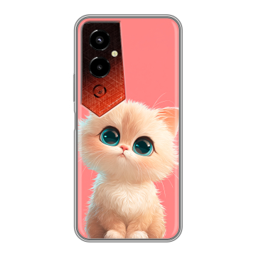 Силиконовый чехол на Tecno Pova 4 Pro с принтом Розовый котенок