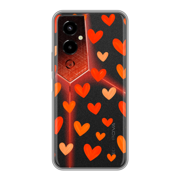 Силиконовый чехол на Tecno Pova 4 Pro с принтом Сердечки