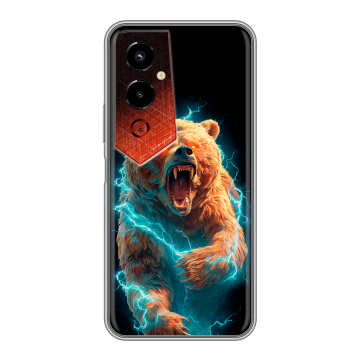 Силиконовый чехол на Tecno Pova 4 Pro с принтом Медведь