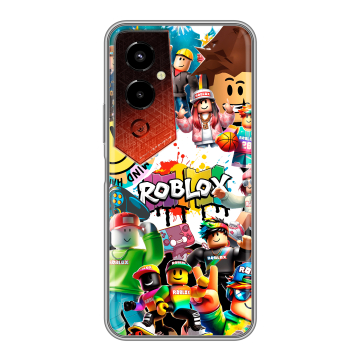 Силиконовый чехол на Tecno Pova 4 Pro с принтом Roblox Роблокс
