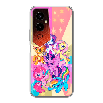 Силиконовый чехол на Tecno Pova 4 Pro с принтом My little pony Дружба чудо Силиконовый чехол на Tecno Pova 4 Pro с принтом My little pony Дружба чудо