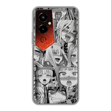 Силиконовый чехол на Tecno Pova 4 Pro с принтом Ahegao Ахегао Аниме