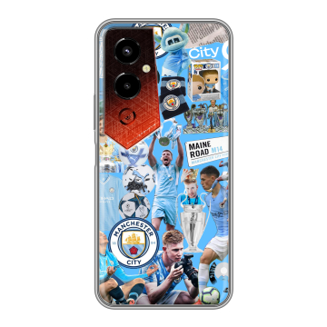Силиконовый чехол на Tecno Pova 4 Pro с принтом Man City Манчестер Сити