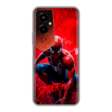 Силиконовый чехол на Tecno Pova 4 Pro с принтом Spiderman Человек паук