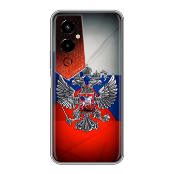 Силиконовый чехол на Tecno Pova 4 Pro с принтом Флаг России Силиконовый чехол на Tecno Pova 4 Pro с принтом Флаг России