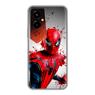 Силиконовый чехол на Tecno Pova 4 Pro с принтом Spiderman Человек паук Силиконовый чехол на Tecno Pova 4 Pro с принтом Spiderman Человек паук