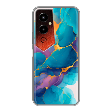 Силиконовый чехол на Tecno Pova 4 Pro с принтом Мрамор блестки