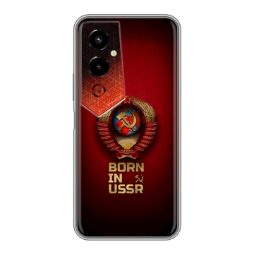 Силиконовый чехол на Tecno Pova 4 Pro с принтом Флаг Герб СССР